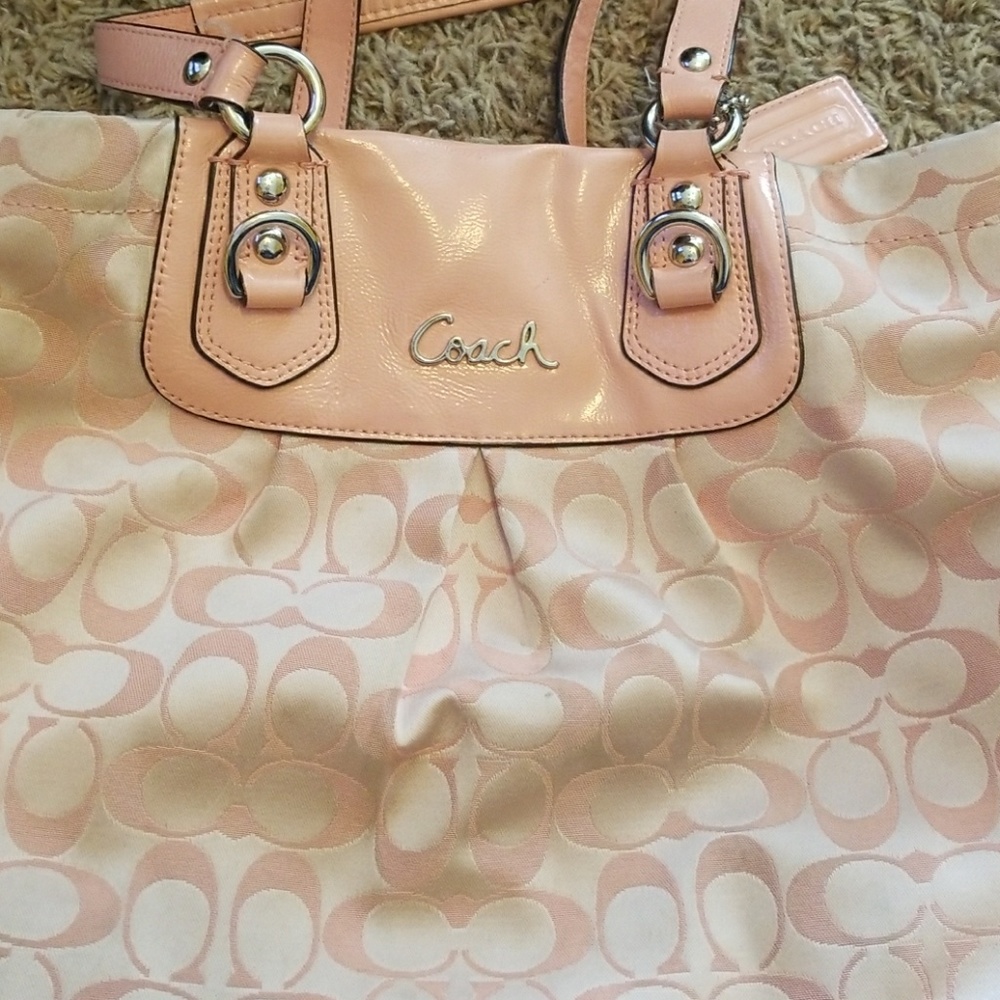 Coach signature pink purse